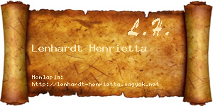 Lenhardt Henrietta névjegykártya